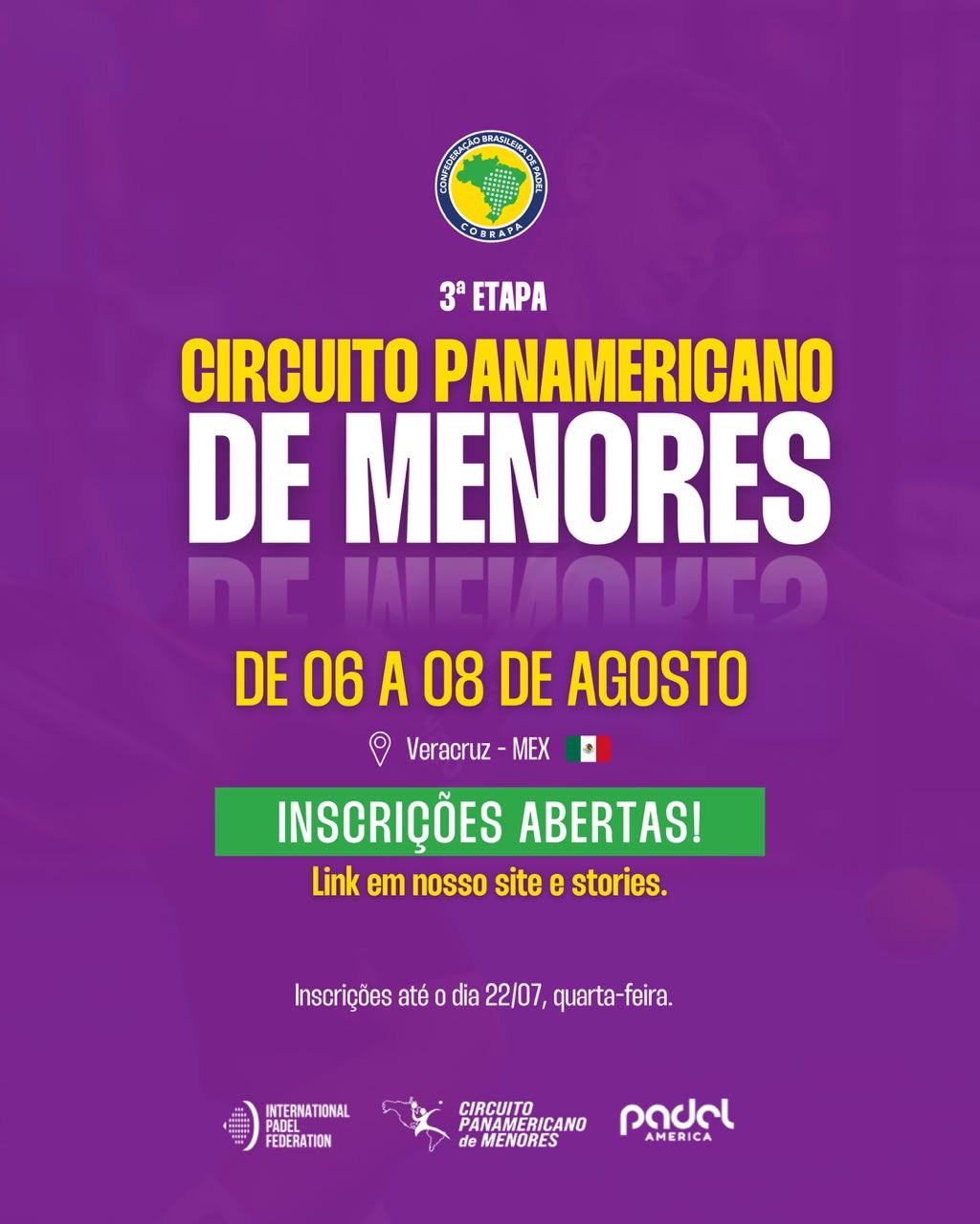 Abertas as Inscrições para a 3ª etapa do Circuito Panamericano de Menores