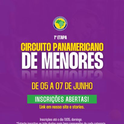 Inscrições abertas para 1ª etapa do Circuito Panamericano de Menores 