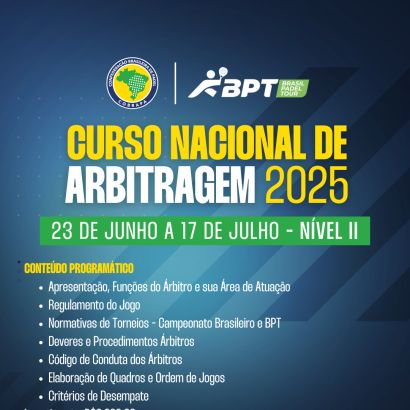 Vem aí o Curso Nacional de Arbitragem - Nível II