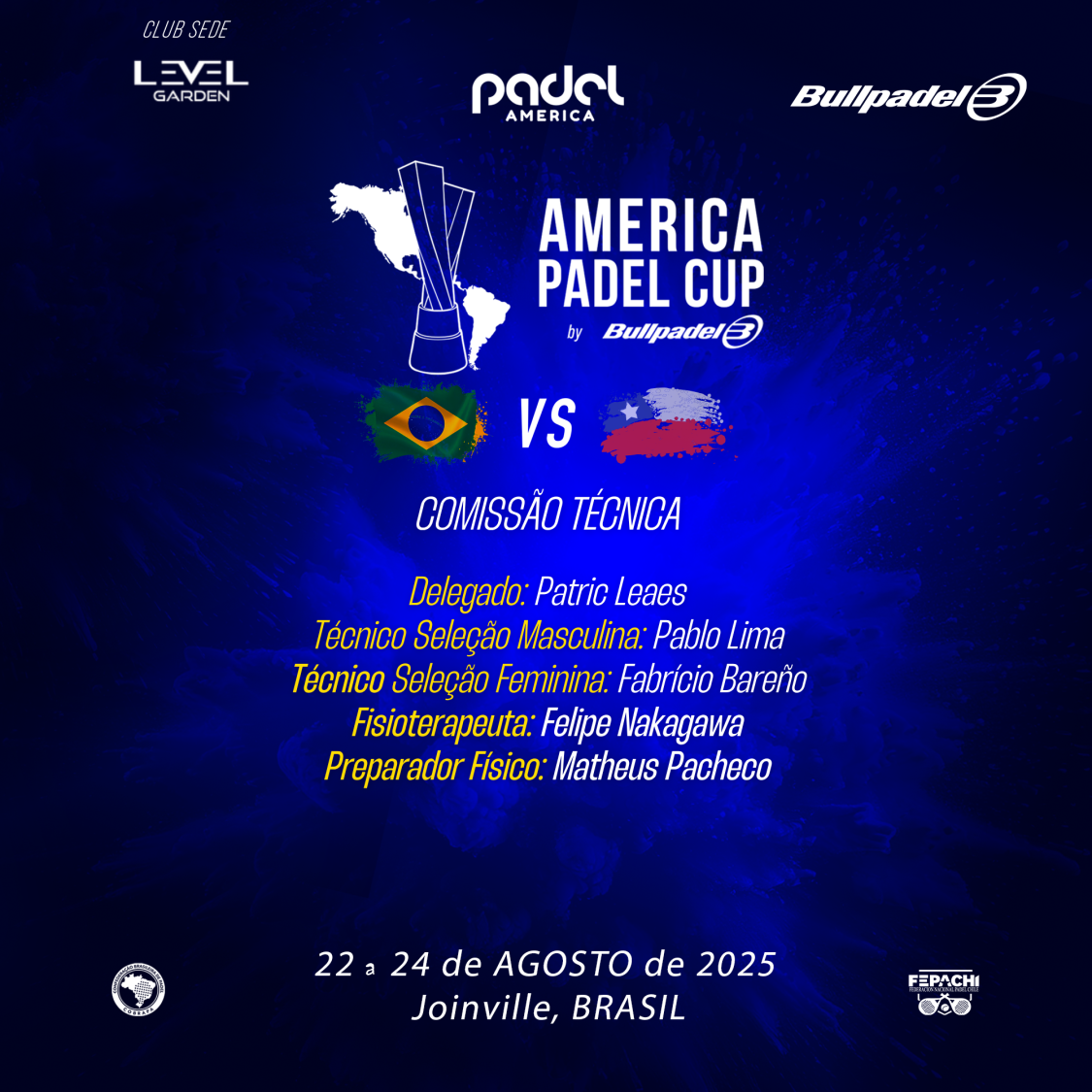 Comissão Técnica definida para a semifinal da America Padel Cup
